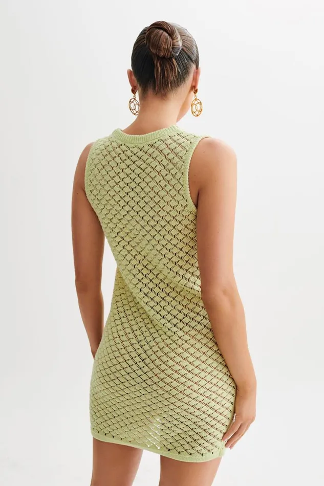 Women Meshki Dresses Delta Sleeveless Knit Button Up Mini Dress 8211 Seafoam Green