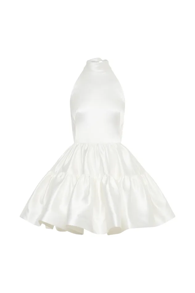 Women Meshki Dresses Dorota Satin Halter Mini Dress 8211 White