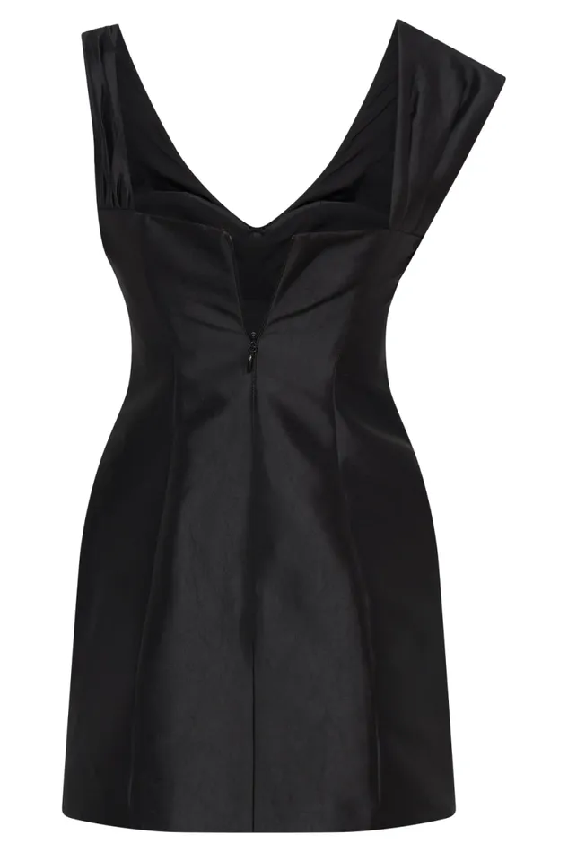 Women Meshki Dresses Farrah Structured Draped Mini Dress 8211 Black