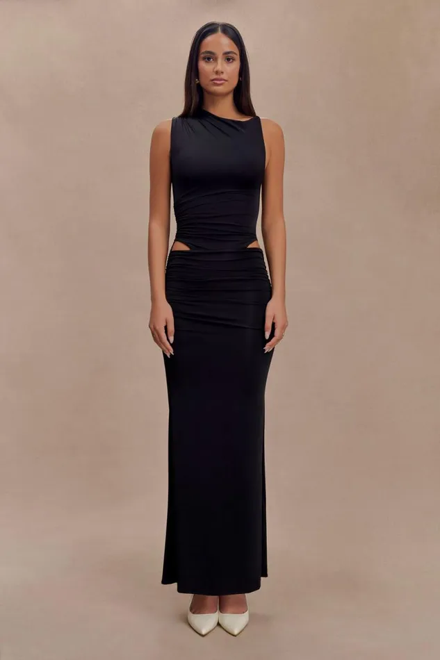 Women Meshki Dresses Kaia Slinky Cut Out Maxi Dress 8211 Black