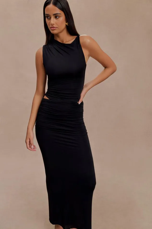 Women Meshki Dresses Kaia Slinky Cut Out Maxi Dress 8211 Black