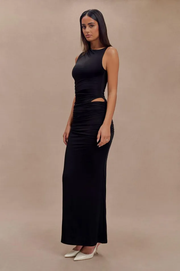 Women Meshki Dresses Kaia Slinky Cut Out Maxi Dress 8211 Black