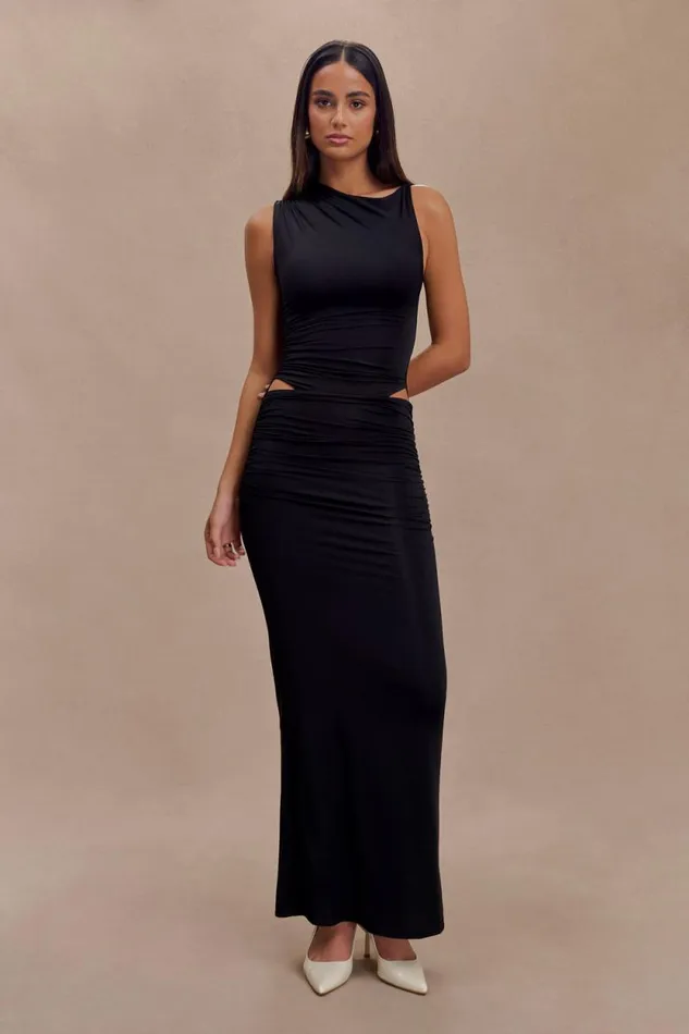Women Meshki Dresses Kaia Slinky Cut Out Maxi Dress 8211 Black