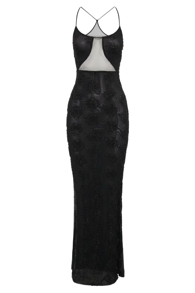 Women Meshki Dresses Kathy Rose Beaded Maxi Dress 8211 Black