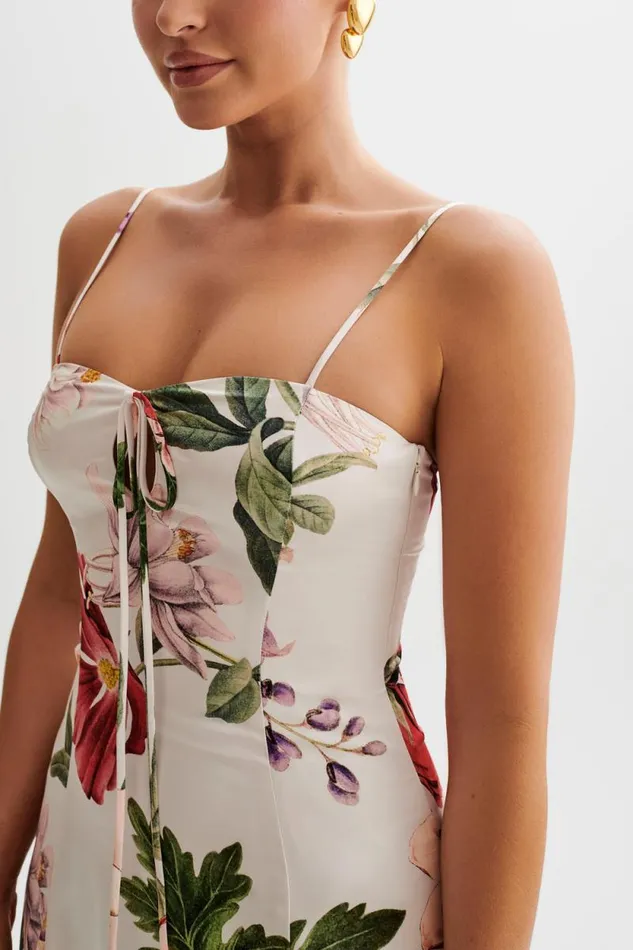 Women Meshki Dresses Luciana Satin Midi Dress 8211 Bella Rosa Print