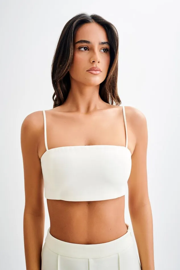 Women Meshki Dresses Perry Suiting Crop Top 8211 Ivory