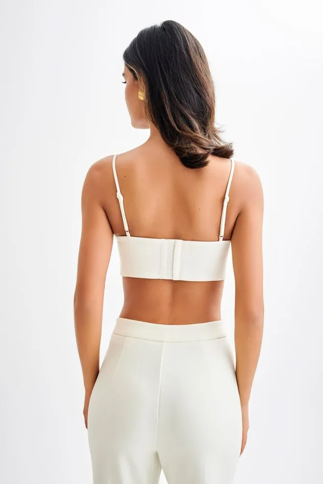 Women Meshki Dresses Perry Suiting Crop Top 8211 Ivory
