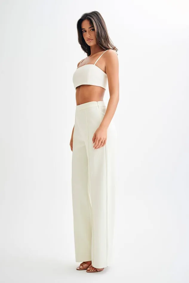 Women Meshki Dresses Perry Suiting Crop Top 8211 Ivory