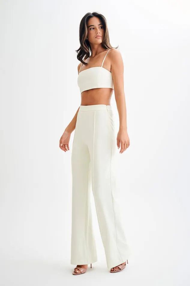 Women Meshki Dresses Perry Suiting Crop Top 8211 Ivory