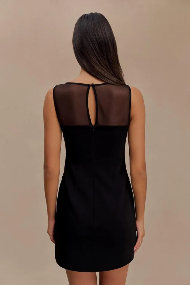 Women Meshki Dresses Posie Suiting Belted Mini Dress 8211 Black