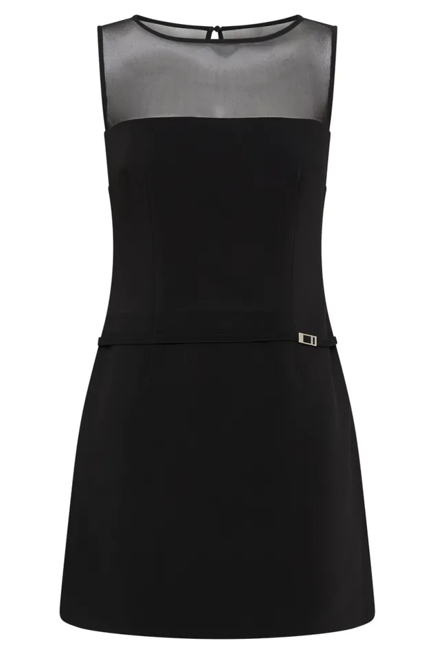 Women Meshki Dresses Posie Suiting Belted Mini Dress 8211 Black