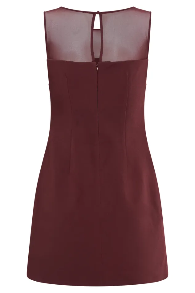 Women Meshki Dresses Posie Suiting Belted Mini Dress 8211 Mahogany