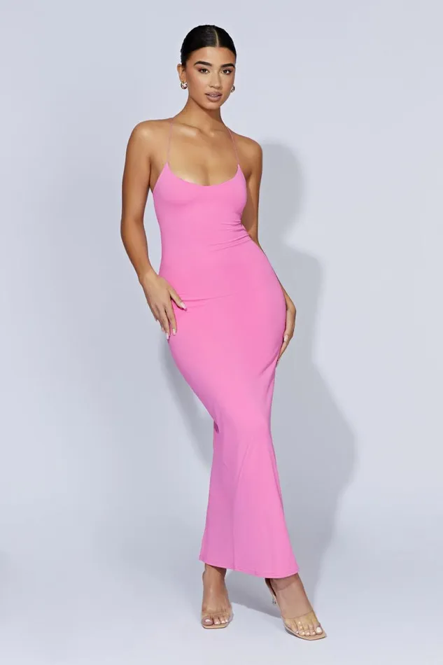Women Meshki Dresses Sabine Backless Maxi Dress 8211 Bubblegum Pink