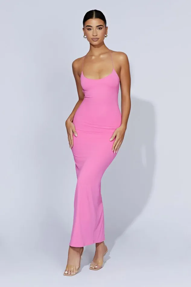 Women Meshki Dresses Sabine Backless Maxi Dress 8211 Bubblegum Pink