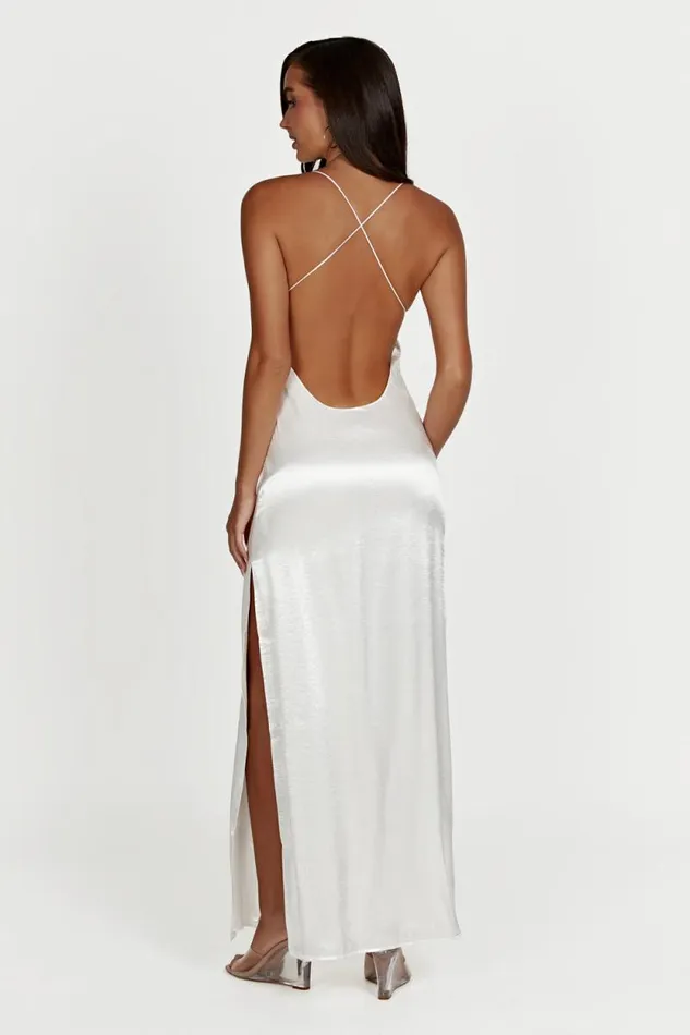 Women Meshki Dresses Whitney Wetlook Maxi Dress 8211 White