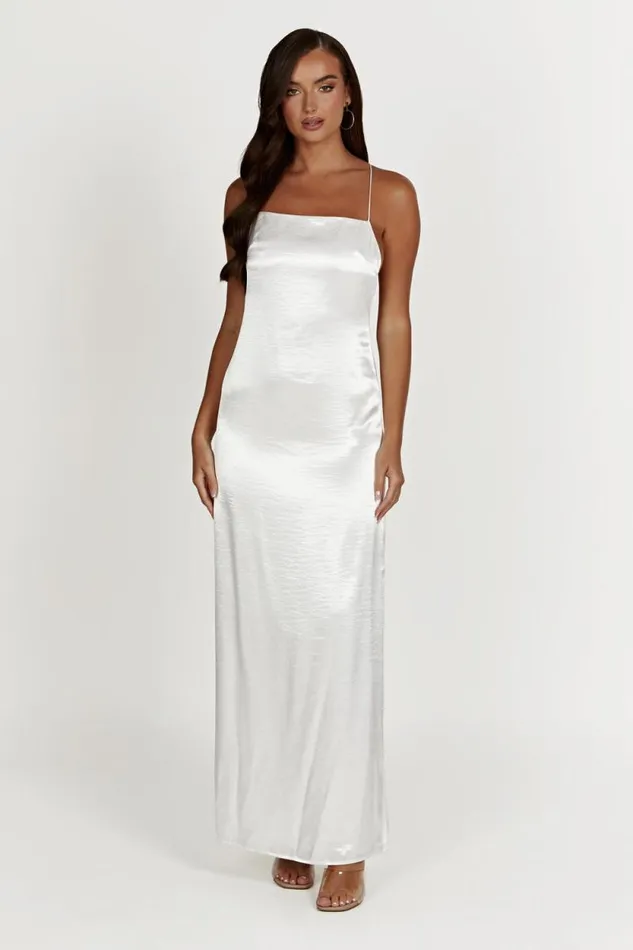 Women Meshki Dresses Whitney Wetlook Maxi Dress 8211 White