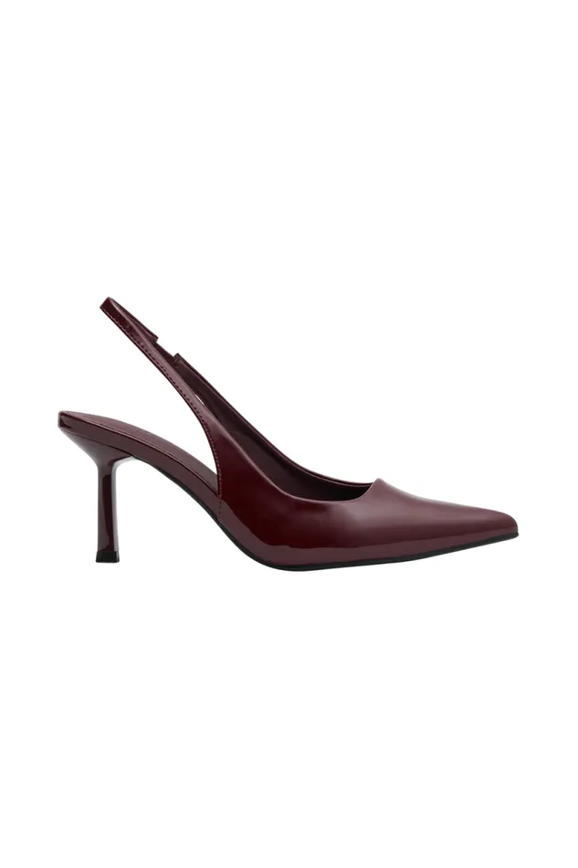 Women Meshki Jewellery Dasha Sling Back Heels 8211 Cherry Red