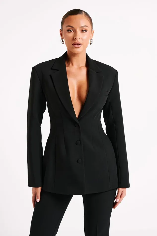Women Meshki Outerwear Greer Hourglass Suiting Blazer 8211 Black