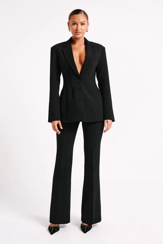 Women Meshki Outerwear Greer Hourglass Suiting Blazer 8211 Black
