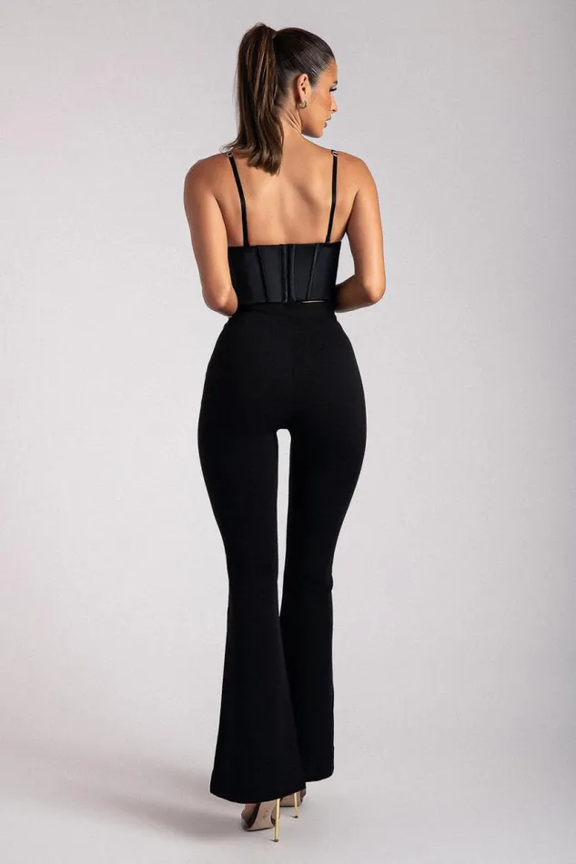 Women Meshki Tops Alexina Chain Strap Corseted Bustier 8211 Black