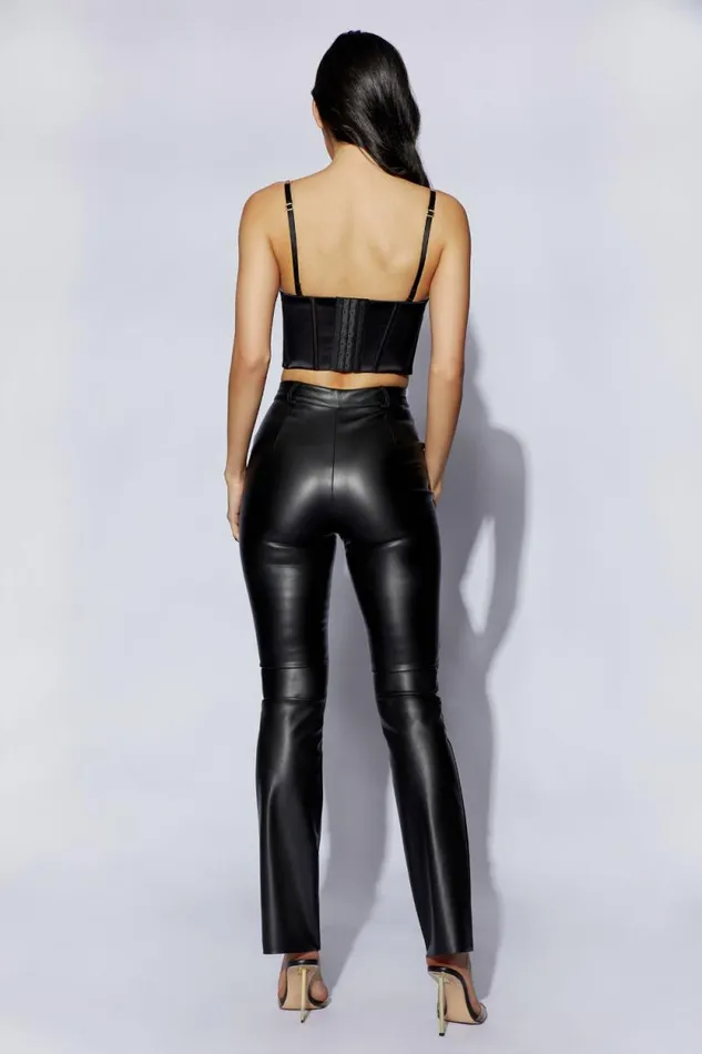 Women Meshki Tops Alexina Chain Strap Corseted Bustier 8211 Black
