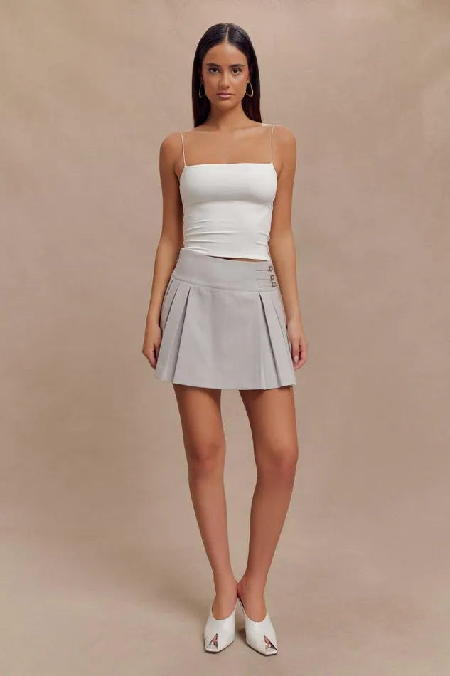 Women Meshki Tops Arya Longline Spaghetti Strap Top 8211 White