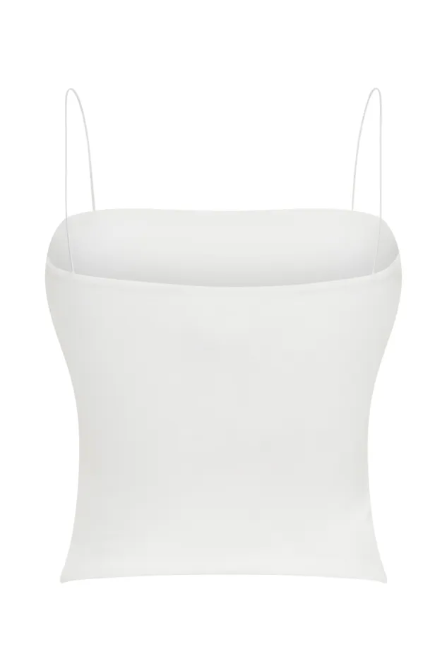 Women Meshki Tops Arya Longline Spaghetti Strap Top 8211 White