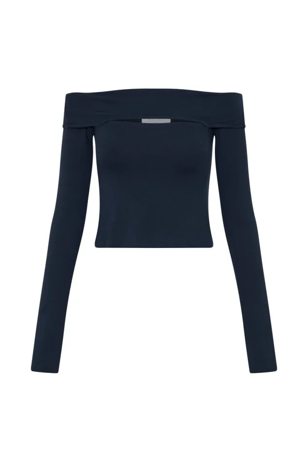 Women Meshki Tops Briah Cut Out Modal Long Sleeve Top 8211 Dark Navy