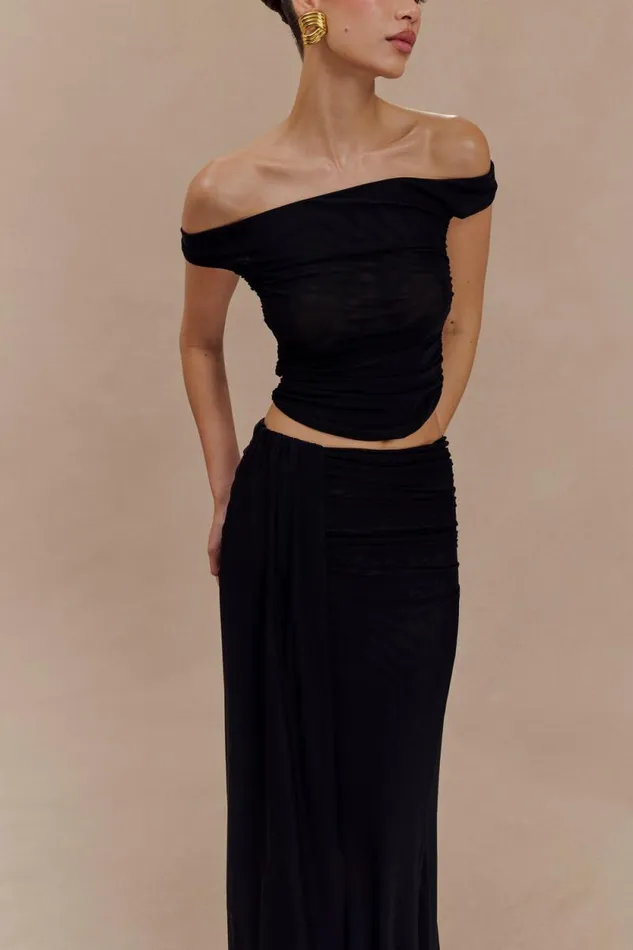 Women Meshki Tops Brooklyn Mesh Crop Top 8211 Black