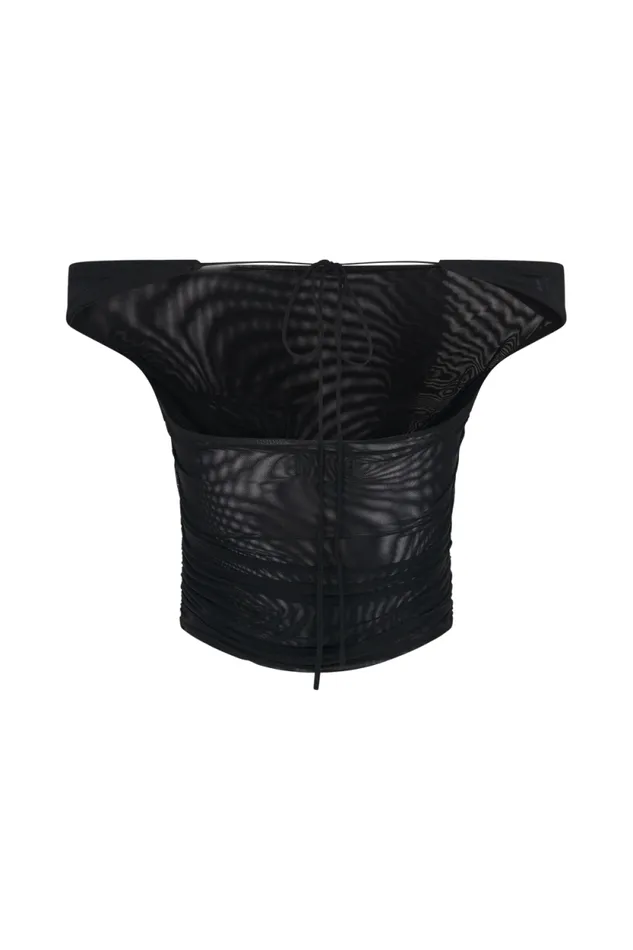 Women Meshki Tops Brooklyn Mesh Crop Top 8211 Black