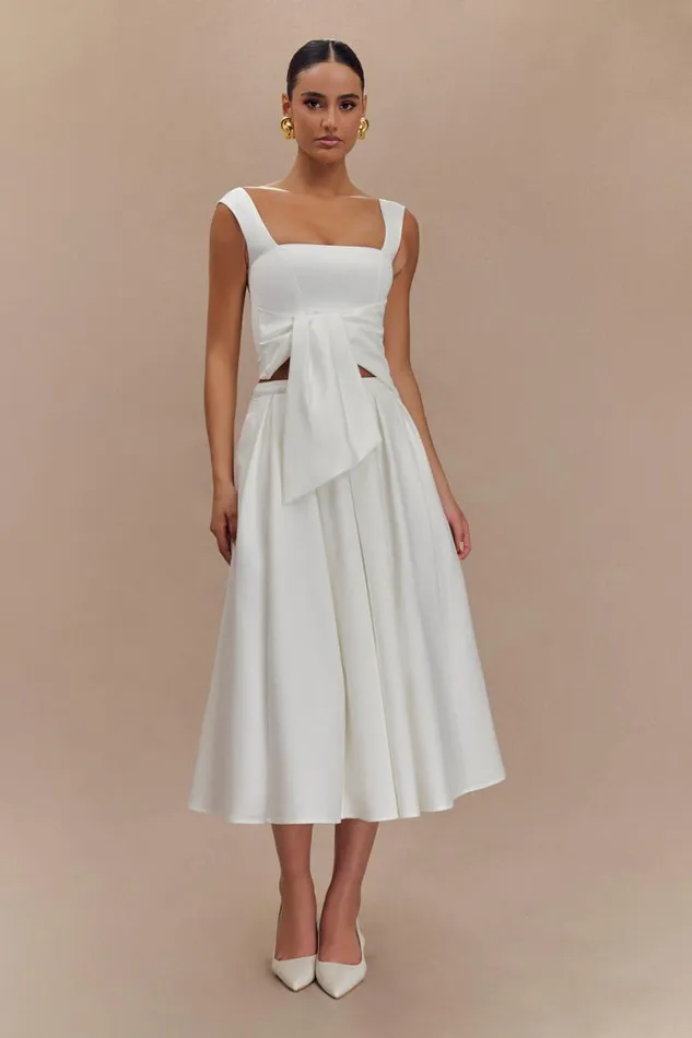 Women Meshki Tops Bryony Satin Structured Sleeveless Top 8211 White