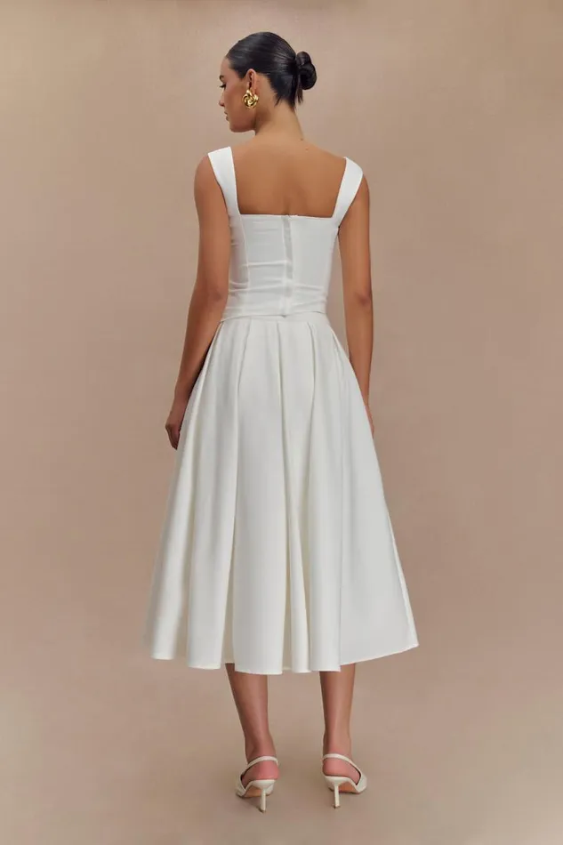 Women Meshki Tops Bryony Satin Structured Sleeveless Top 8211 White