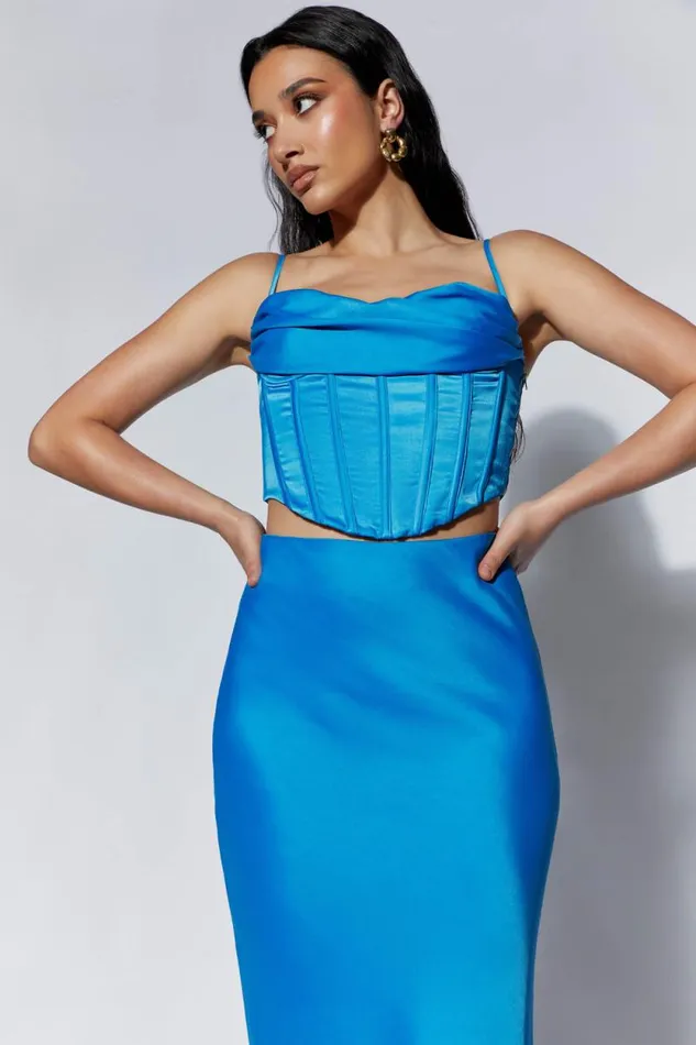 Women Meshki Tops Cyra Corset Top 8211 Azure Blue