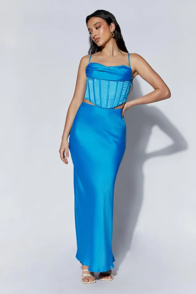 Women Meshki Tops Cyra Corset Top 8211 Azure Blue
