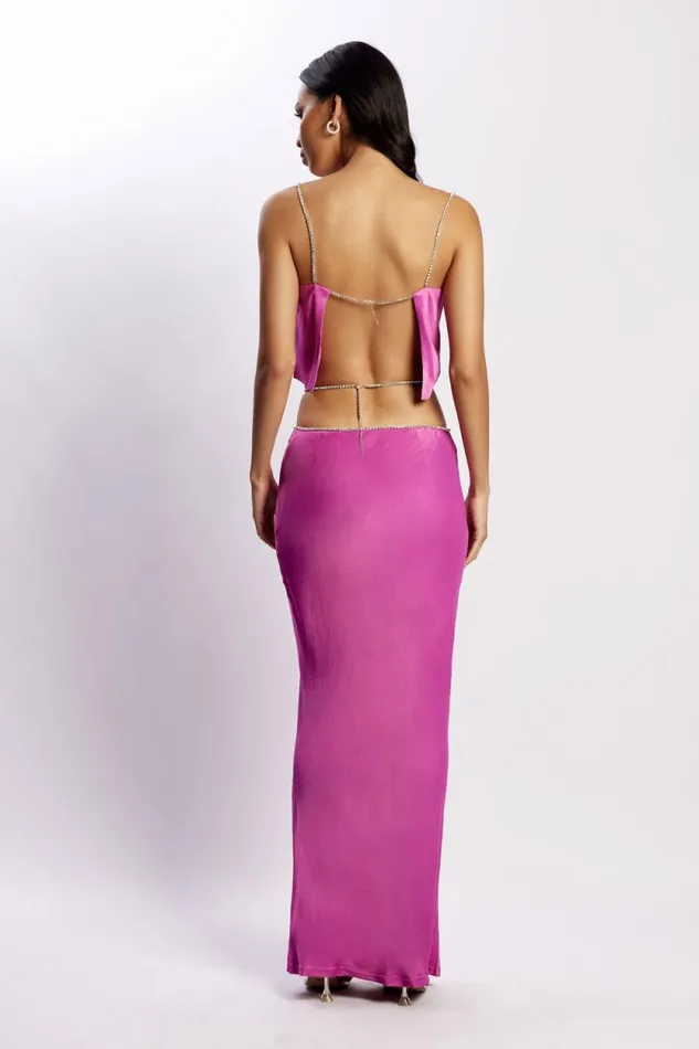 Women Meshki Tops Dayana Straight Cut Crop Top 8211 Purple