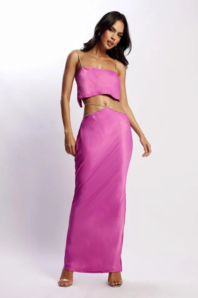 Women Meshki Tops Dayana Straight Cut Crop Top 8211 Purple