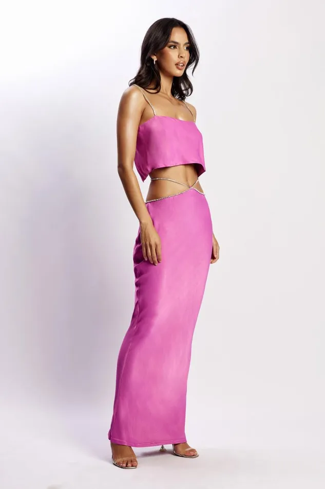 Women Meshki Tops Dayana Straight Cut Crop Top 8211 Purple