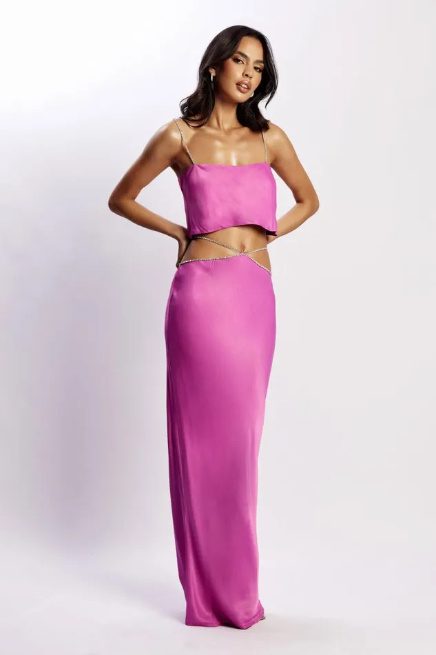 Women Meshki Tops Dayana Straight Cut Crop Top 8211 Purple