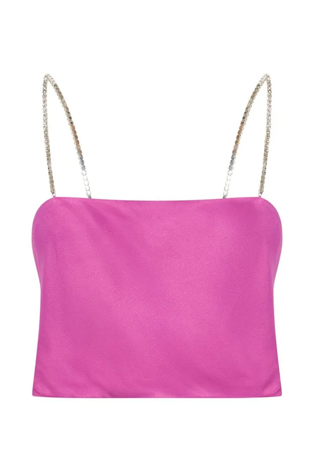 Women Meshki Tops Dayana Straight Cut Crop Top 8211 Purple