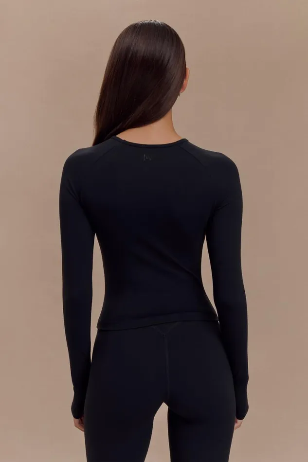 Women Meshki Tops Eliana Long Sleeve Active Top 8211 Black