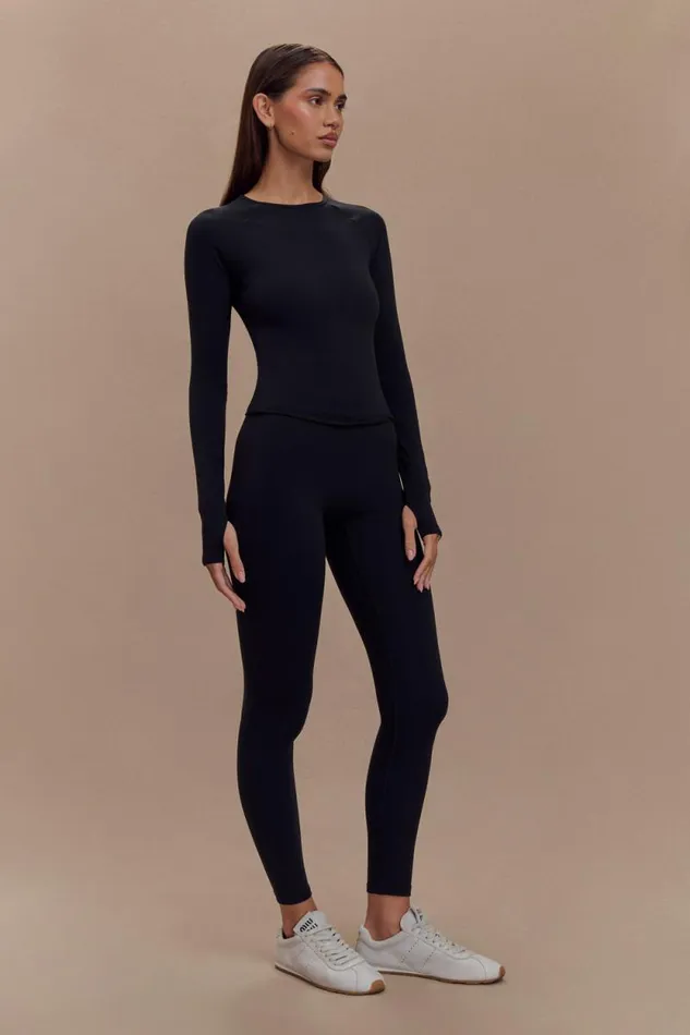 Women Meshki Tops Eliana Long Sleeve Active Top 8211 Black