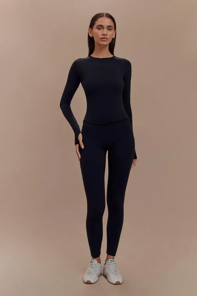 Women Meshki Tops Eliana Long Sleeve Active Top 8211 Black
