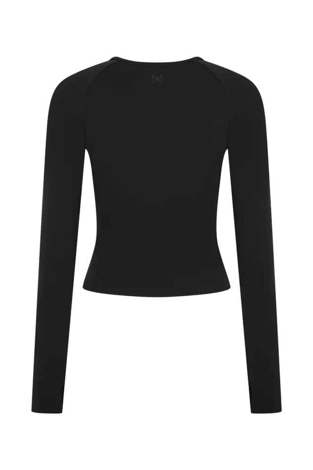 Women Meshki Tops Eliana Long Sleeve Active Top 8211 Black