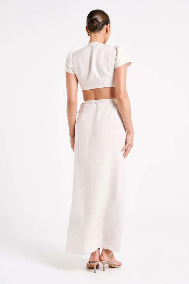 Women Meshki Tops Fatima Linen Crop Top 8211 Natural