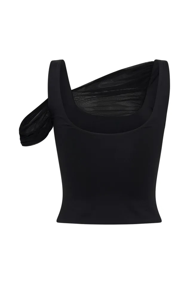 Women Meshki Tops Jules Recycled Nylon And Mesh Sleeveless Top 8211 Black