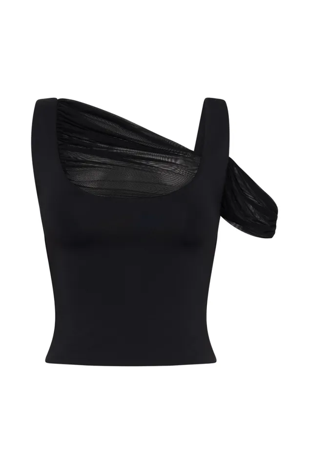 Women Meshki Tops Jules Recycled Nylon And Mesh Sleeveless Top 8211 Black