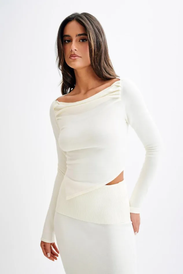 Women Meshki Tops Karlie Off Shoulder Knit Top 8211 Ivory