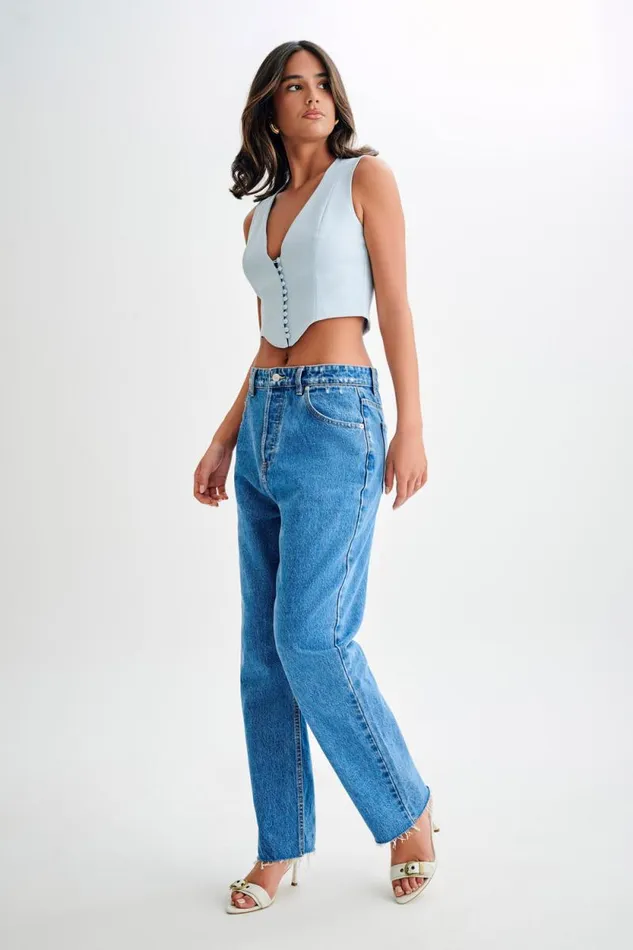 Women Meshki Tops Keely Cotton Sleeveless Top 8211 Sky Blue