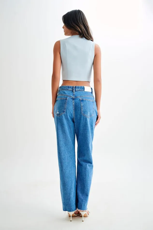 Women Meshki Tops Keely Cotton Sleeveless Top 8211 Sky Blue