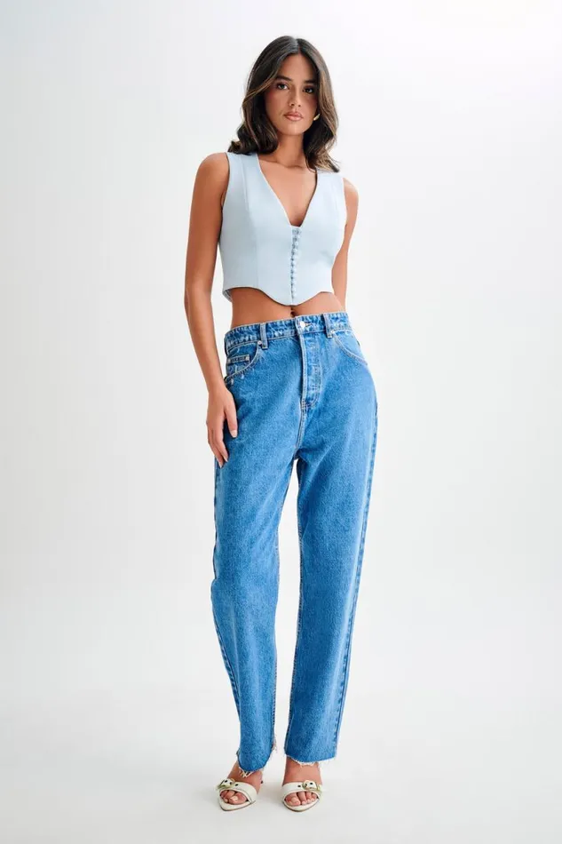 Women Meshki Tops Keely Cotton Sleeveless Top 8211 Sky Blue